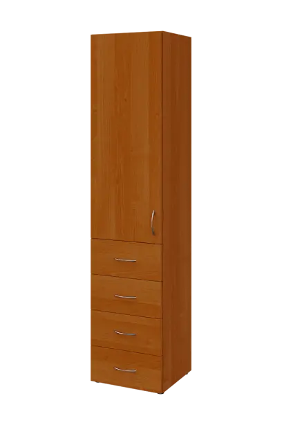 NN 5 - 44ZD skříň vysoká, 4-zásuvková/1-dveřová, levá, 1800x400x400, olše jantar